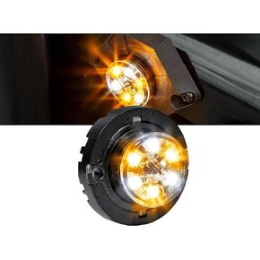 LAMPHUS 4 قطع SnakeEye III AMBER WHITE LED Hideaway Strobe Light [SAE Class 1] [IP67 مقاوم للماء] [72 وضع فلاش] [وحدات متعددة قابلة للمزامنة] [تجاوز ثابت] ضوء شرطة تحذيري للطوارئ للمركبات in Kuwait