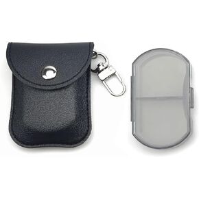 VOFOON Small Pill Organizer, Travel Pill Box for Purse, Keychain Pill Holder, Pocket Pill Container, 2 Times a Day Daily Portable Medicine Vitamin Case, Fish Oil Box, Supplement Box
