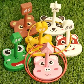 Animal Ring Toss Game Toy Set for Kids, 6 Targets Stands & 36 Rings Combo, Indoor Outdoor Party Yard Family Adults Activity, Holiday Birthday Gift for Toddlers Boys Girls Child Ages 3+