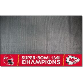 FANMATS NFL - Kansas City Chiefs Super Bowl LVIII Black Vinyl Grill Mat - 26in. x 42in.