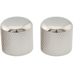 Musiclily Pro Inch Fine 24 Splines Steel Dome Knobs Push-on Control Knob 19mm for USA Electric Guitar or Bass, Chrome (Set of 2)