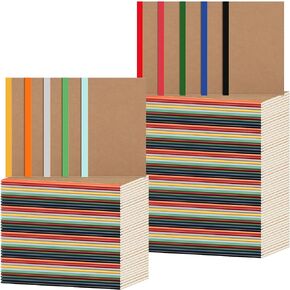 150 Pack A5 Kraft Notebooks 60 Pages Soft Cover Composition Notebooks Bulk Ruled Lined Travel Journals for Travelers, Students, Classroom, Home, Office, School Supplies, 5.8 x 8.3 Inch (Colorful)