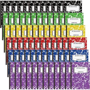 Kajaia 72 Pack Mini Composition Notebook 40 Pages (20 Sheets), 3.4 x 4.7 Inch Composition Books Bulk Cute Marble Note Pad Journal Small Pocket Sized Notebooks for College School Office Classroom Prize
