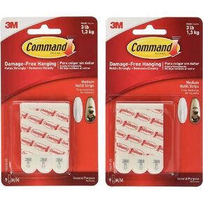 Command Medium Mounting Refill Strips, 18-Strip