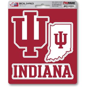 FANMATS NCAA Indiana Hoosiers Team Decal, 3-Pack