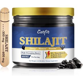 راتنج شيلاجيت للرجال والنساء، مكمل شيلاجيت مع 85+ من المعادن النزرة وحمض الفولفيك للطاقة والتركيز ودعم الدماغ والمناعة، تغذية عالية، أقصى قدر من الفعالية، 100 حصة / 60 جم in Kuwait