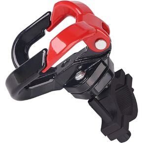 Universal Motorcycle Hook, Motorcycle Helmet Luggage Bag Holder Double Hanger Hook Holder for Moped Scooters Bicycles (Black-red)