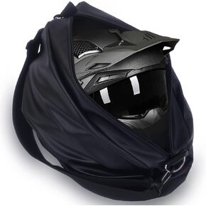 Motorcycle Helmet Bag, BV Sheepskin Shoulder Tote Bag, Black Waterproof Durable Motorcycle Crossbody Bag, Multi-functional Motorcycle Accessories, Storage Bag for Most Scenarios.