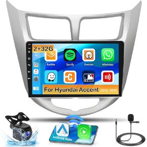 Roinvou [2G+32G] Android 13 Car Stereo for Hyundai Verna Accent Solaris 2010-2016 with Wireless Carplay Android Auto, 9" Touch Screen Car Radio Support GPS/WiFi/Bluetooth/26UI/Voice Control/SWC