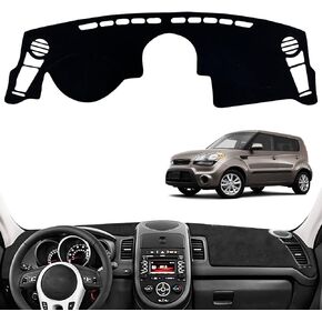 Dashboard Dash Board Cover Mat Pad Carpet Non-Slip Custom Compatible with Kia Soul 2010 2011 2012 2013 Protector Sunshield (Black Trim)