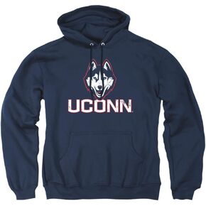 LOGOVISION University of Connecticut Official Distressed Primary Logo Unisex Adult Pull-Over Hoodie