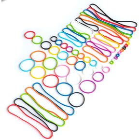 GRIFITI Band Joes 1، 2، 3، 4، 6، 9، 12 × 0.25 بوصة 60 حزمة من الأربطة المطاطية السيليكون الملونة المتينة لطهاة الطبخ، صندوق المحفظة، أجهزة تغليف الكتب، أربطة مطاطية صغيرة سميكة، أربطة سيليكون مرنة