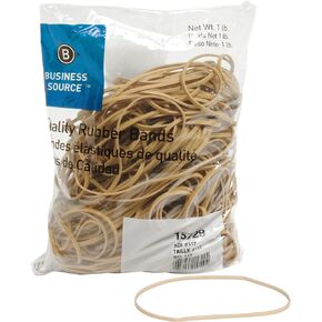 Business Source 15729 Rubber Bands,Size 117B,1 lb. 200/Bag,7-Inch x1/8-Inch ,Natural Crepe