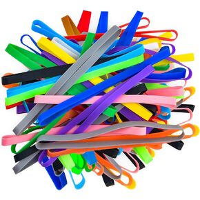 Coopay 60 Pieces Silicone Rubber Bands Colorful Elastic Bands Elastic Rubber Wrapping Bands for Books, Art, Exercise, Crab Traps, Cooking, Wrapping, Heat, Cold, UV, Chemical Resistant (5.5 inch)