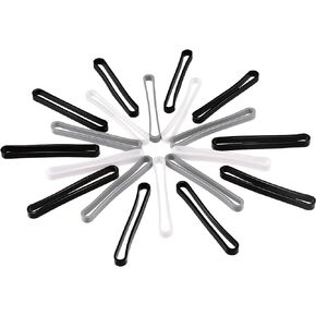 36 Pieces 3 Inches Silicone Rubber Bands Colorful Rubber Bands Assorted Color Rubber Bands for Wallet Card Wrist Cooking Boxes Wraps (Black, Gray, White)
