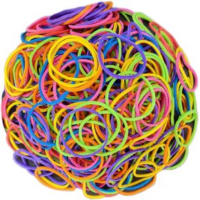 200 Pcs 1inch (2.5cm) Assorted Multicolor Elastic Rubber Bands Stretchable for School Home Office Stationary Organizing Money Supplies Elastic Document Arts Crafts Hair Band Plastic Bags