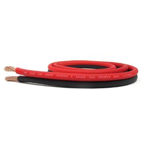 25' feet True 8 Gauge AWG CCA Speaker Wire RD/BK Car Home Audio