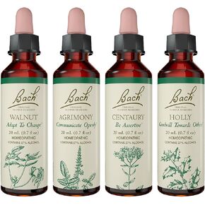 Bach Original Flower Remedies 4-Pack, "Stand Your Ground" Essence Grouping, Build Your Complete Bach System - Holly, Centaury, Agrimony, Walnut, Homeopathic Flower Essences, Vegan, 20mL Dropper x4