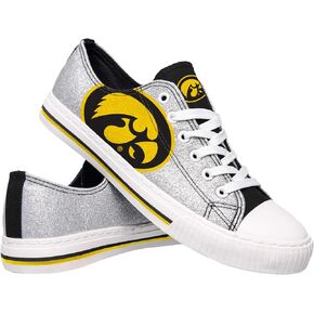 FOCO Iowa Hawkeyes NCAA Womens Glitter Low Top Canvas Shoes - 9