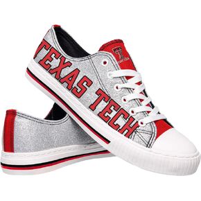 FOCO Texas Tech Red Raiders NCAA Womens Glitter Low Top Canvas Shoes - 7