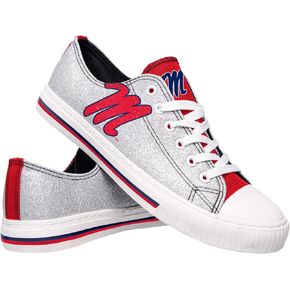 FOCO Ole Miss Rebels NCAA Womens Glitter Low Top Canvas Shoes - 9