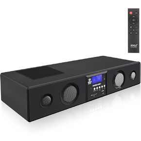 Pyle 3D Surround Bluetooth Soundbar - Sound System Compatible to TV, USB, SD, FM Radio with 3.5mm AUX Input and Wireless Remote - PSBV200BT