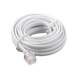 YXQ RJ11 Plug Telephone Adapter Landline Cable 6P4C Male to Male 2.9M Length, White