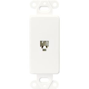 Eaton 3560-4A Decorator Insert Single Telephone Jack with 4-Conductors, Category 3 RJ11 or RJ14, Almond