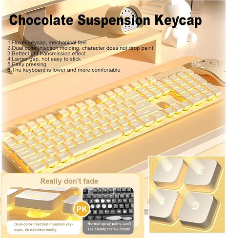 Wireless Keyboard and Mouse Combo, Rechargeable Metal Full Size Mute Keyboard and Ergonomic Mice, 2.4G Ultra-Thin Sleek Design for Windows Computer Desktop PC Laptop (Matcha Green with Warm Light) in Saudi Arabia