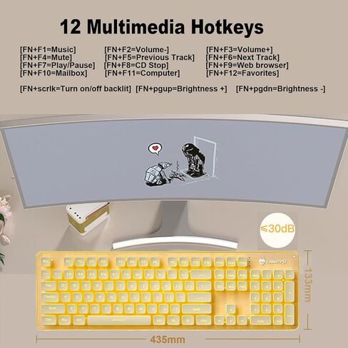 Wireless Keyboard and Mouse Combo, Rechargeable Metal Full Size Mute Keyboard and Ergonomic Mice, 2.4G Ultra-Thin Sleek Design for Windows Computer Desktop PC Laptop (Matcha Green with Warm Light) in Saudi Arabia