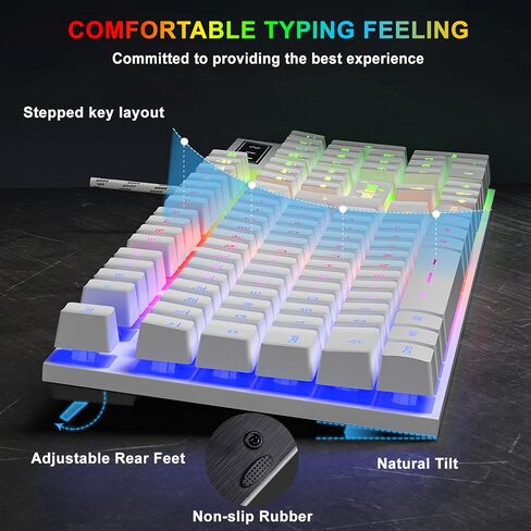 BlueFinger RGB Gaming Keyboard and Backlit Mouse Combo, USB Wired, LED Gaming Set for Laptop PC Computer Game and Work in Kuwait