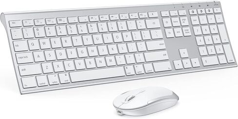 ماوس لوحة مفاتيح بلوتوث لنظام التشغيل Mac OS، مجموعة ماوس لوحة مفاتيح لاسلكية متعددة الأجهزة قابلة لإعادة الشحن رفيعة للغاية لأجهزة iMac وMacBook Pro وMacBook Air وiPad in Kuwait