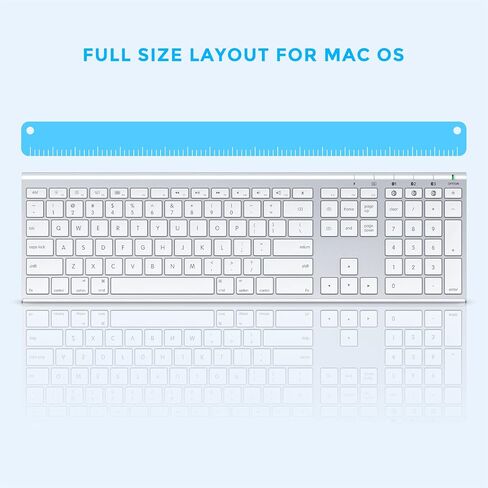 ماوس لوحة مفاتيح بلوتوث لنظام التشغيل Mac OS، مجموعة ماوس لوحة مفاتيح لاسلكية متعددة الأجهزة قابلة لإعادة الشحن رفيعة للغاية لأجهزة iMac وMacBook Pro وMacBook Air وiPad in Kuwait
