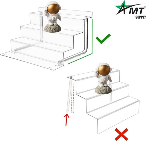 9x7 Inch Acrylic Riser Display Shelf, 4 Tier Display Riser Compatible with Funko POP Figures, Perfume Organizer, Tiered Display Stand Risers for Display, Acrylic Display for Decoration and Organizer in Kuwait
