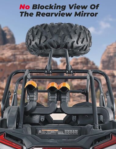 حامل الإطارات الاحتياطية KEMIMOTO UTV حامل الإطارات الاحتياطية العالمي متوافق مع Polaris RZR XP 1000 / XP4 1000 / XP Turbo / XP4 Turbo CFMOTO Zforce Uforce Kawasaki Mule يناسب قفص دائري مقاس 1.5 بوصة - 2 بوصة in Saudi Arabia