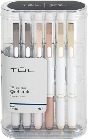 TUL® GL Series Retractable Gel Pens, Medium Point, 0.7 mm, Pearl White Barrel, Blue Ink, Pack Of 12 Pens in Saudi Arabia