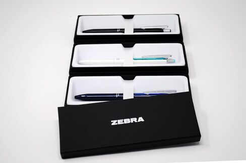Zebra Pen Sarasa Grand Retractable Gel Pen Gift, White/Black/Navy Barrel, Mediun Point, 0.7mm, Black Ink, 3 Count (Pack of 1) in Saudi Arabia