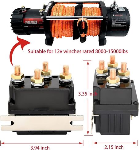 مرحل الملف اللولبي للونش 12 فولت 500 أمبير، موصل الونش متوافق مع ونش 8000-15000 رطل ATV UTV 4WD 4x4 in Kuwait