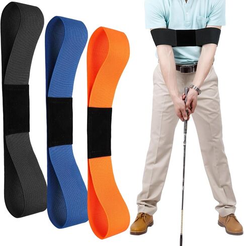 3 Pcs Golf Swing Correcting Arm Band Golf Swing Trainer Aid Golf Wrist Brace for Golf Training Swing Correction with Elastic Band for Golf Beginners Posture Motion Correction in Saudi Arabia