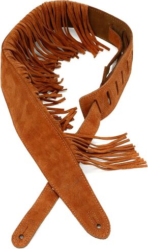 Fender Suede Fringe Guitar Strap, 2.5in, Brown in Saudi Arabia
