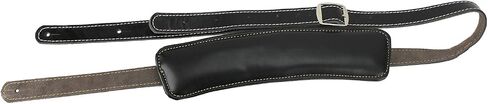 Walker & Williams C-19 Classic Black Vintage Style Rockabilly Guitar Strap Premium Signature Soft Grain Leather Extra Long For Acoustic, Electric, And Bass Guitars in Saudi Arabia