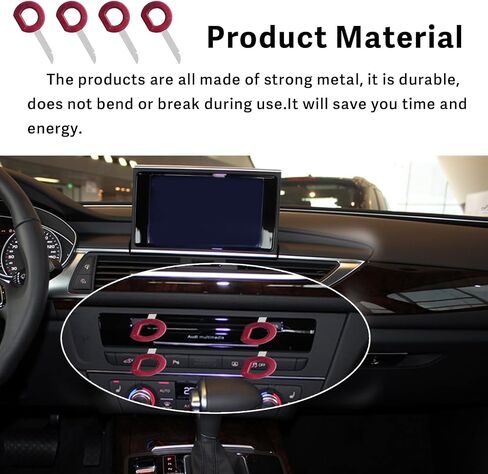 مجموعة أدوات إزالة الراديو 4 قطع، مقابض سهلة الإمساك وشفرات صلبة متوافقة مع VW Volkswagen، Mercedes Benz، مفتاح استبدال DIN فردي ومزدوج لـ 1C0-051-530، T87P-19061-A (أحمر) in Kuwait