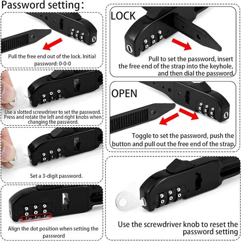 Qunclay Zip Tie Bike Lock Combination Cabinet Refrigerator Locks Bicycle Cable Combo Lock Multi Purpose Security Rack Lock Motorcycle Helmet Lock for Ski French Door Outdoor in Saudi Arabia