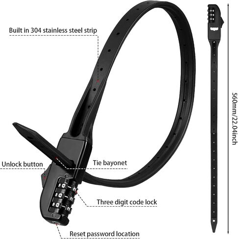 Qunclay Zip Tie Bike Lock Combination Cabinet Refrigerator Locks Bicycle Cable Combo Lock Multi Purpose Security Rack Lock Motorcycle Helmet Lock for Ski French Door Outdoor in Saudi Arabia