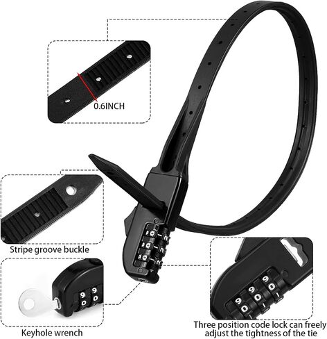 Qunclay Zip Tie Bike Lock Combination Cabinet Refrigerator Locks Bicycle Cable Combo Lock Multi Purpose Security Rack Lock Motorcycle Helmet Lock for Ski French Door Outdoor in Saudi Arabia