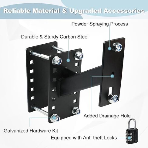 Spare Tire Carrier with Lock Spare Tire Mount for Trailer Heavy Duty Holder Fits 4/5/6 Lugs Trailer Wheels on 4", 4.5", 4.75", 5", 5.5" or 6" Bolt Patterns, Holds up to 100 LBS (Black) in Saudi Arabia