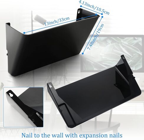 15 Tier Wall Mounted File Holder Wall File Organizer 13x8x4 Inch Plastic Folder Organizer Hanging Magazine File Rack Desk Wall Pockets Multipurpose for Office Classroom Storage Organization (Black) in Saudi Arabia
