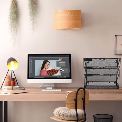 حامل ملفات مغناطيسي من 3 طبقات لخزائن الملفات، منظم حائط معدني شبكي عمودي مع صينية، يحمل ما يصل إلى 14.3 رطل، حامل صناديق حائط للوثائق الورقية المغناطيسية القوية للغاية للمنزل المكتبي in Kuwait