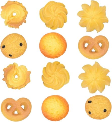 12PCS Artificial Biscuits Fake Cookies Simulation Realistic Dessert Crackers for Home Kitchen Decor Display Props Model in Kuwait