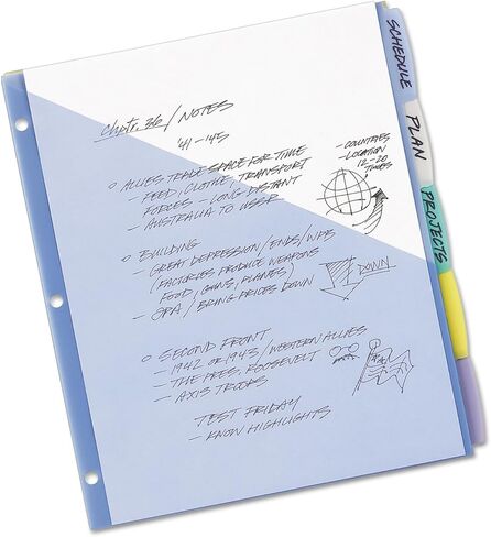 Avery 16176 Write-On Divders W/Pocket, 5-Tab, 11-Inch X8-1/2-Inch, Multi in Saudi Arabia